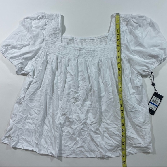 New Tommy Hilfiger Square Neck Smocked Shirt White Size XL - Picture 7 of 7